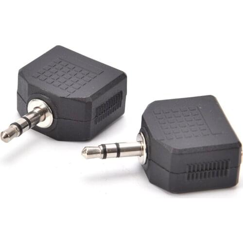 2PCS Audio 3.5mm Jack Male to Double AUX Female Headphone Y Splitter Adapte For Phone Microphone Speaker Earphone