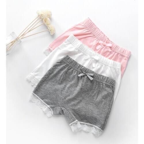 2pcs/Set Teen Girls Shorts Girls Safe Underwear Pants 3-12Y Lace Briefs Hot Pants Summer Shorts Cotton Underwear for Girls
