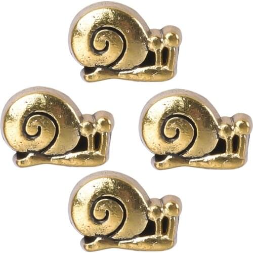 F476 New Fashionable 20pcs/lot Gold Floating Snail Charms Fit Glass Locket MF02#(Free Shipping)