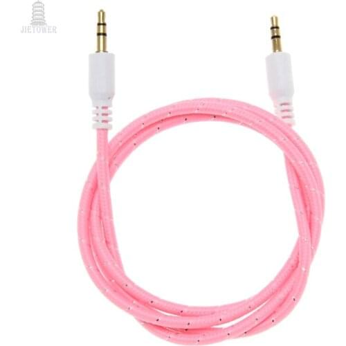 500pcs/lot 3.5mm Jack Audio Cable Male to Male Cloth Weave braid Audio Aux Cable For iPhone Car Headphone for Beat Speaker cheap