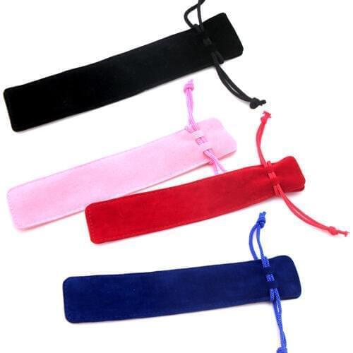 500pcs/lot wholesale 17cm Bule Red Black velvet bag for Crystal touch pen Ballpoint pen good quality with logo