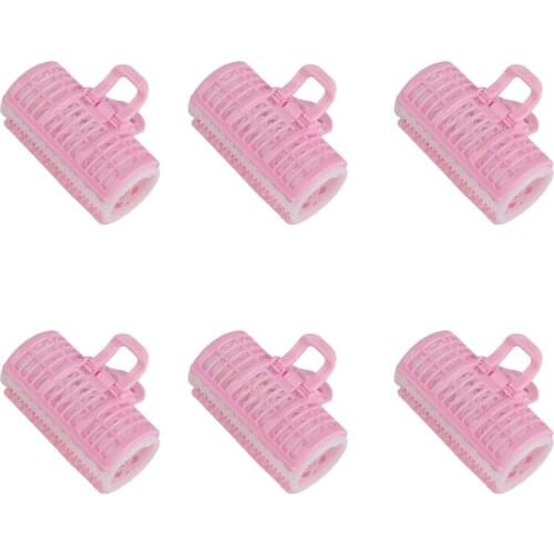6pcs Pink Girls Rollers Hair Curlers Styling Tool Hairdressing Hair Style DIY Tools