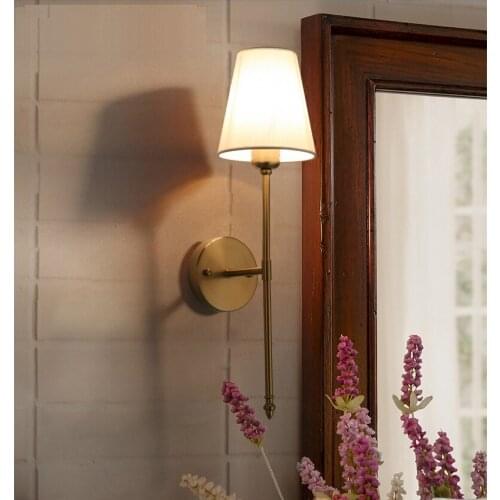 American wrought iron wall lamp living room bedroom bedside lamp aisle mirror front lamp wall lamp simple
