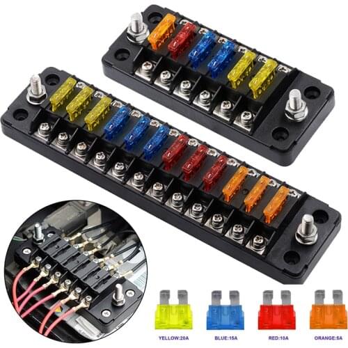 1PC Hot Sale Fuse Box LED Switch Panel With 6Way Fuse Box Holder Digital Voltmeter Dual USB Port Accessories For Marine Boat