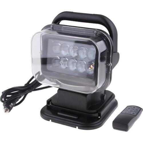 Wireless Remote Control Rotation LED Spotlight Search Light Black Casing