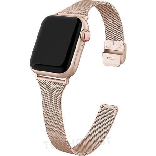 For Apple watch series 6 5 4 3 21 Silm strap For Apple iWatch 44mm 40mm iWatch band 42mm 38mm Stainless steel bracelet 44 42 40