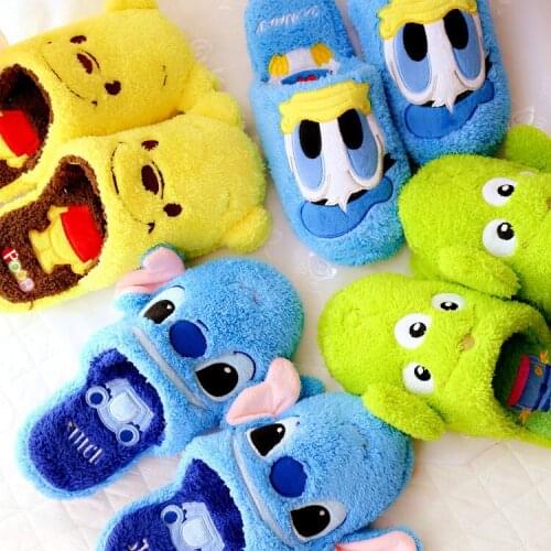 Disney childrens cartoon Donald Duck men and women warm girls cotton shoes home shoes non-slip soft bottom slippers