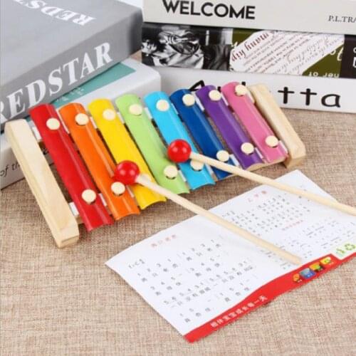 Baby Educational Toys Xylophone Wooden Eight-Notes Frame Style Funny Instrument Piano Musical Toys for Children Gifts