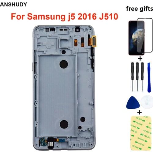 For Samsung Galaxy J5 2016 J510 Display Touch Screen Digitizer Assembly For Samsung J510F LCD J510FN J510M J510Y J510G Frame