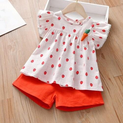 Girls Clothing Set 2021 Little Girl Casual Wear Chiffon Floral T-shirt And Bow Shorts 2pcs Outfits Summer Clothes For 2-6Y Girls