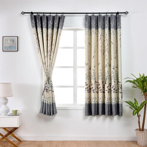 Nordic Style Floral Short Blackout Curtains for Bedroom Kitchen Living Room Beautiful Printed Window Drapes