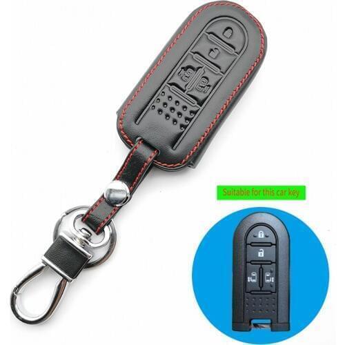 Leather Car Key Case Cover for Toyota Daihatsu Tanto ZAD LA600S Custom Move LA150S Moovecanvas LA800S both custom LA600S