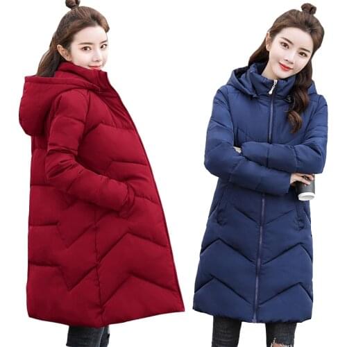 Autumn Long Parkas Female Winter Solid Thick Jacket Women 2021 Plus Size 7XL Hooded Cotton Padded Warm Winter Coat Ladies Jacket
