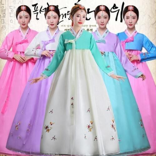 Fashion Korean Traditional Palace Clothing Female Hanbok Dress Minority Dance Performance Dress For Women Hanbok Costume SL1550