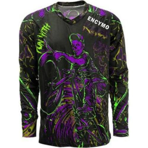 ENCYMO Mens Mountain Bike Sweatshirt Long Sleeve Downhill and Motocross Shirt Breathable/Moisture-wicking T-shirt