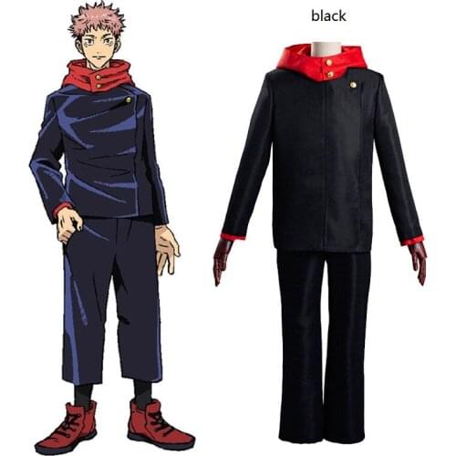 Cosplaydiy Jujutsu Kaisen Yuji Itadori Gojo Satoru Cosplay Set Cartoon School Uniform Suit Party Carnical Outfit Costume