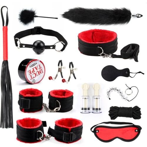 14 pcs Bondage restraints set adult erotic BDSM games handcuff binding SM bondage restraint slave sex toys for couples