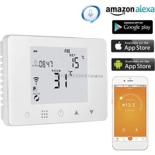 WiFi Room Thermostat Gas Boiler Wall-mounted Heating Wireless Remote Temperature Controller for Alexa Google Home 110V 220V