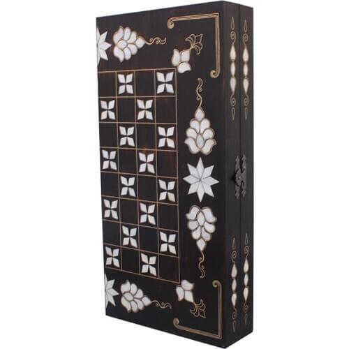 Handmade Backgammon Board Game with Checkers Outside Wooden Backgammon Gift for Grandfather Gift for Father Board Game