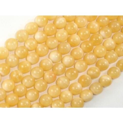 Wholesale Genuine Yellow Honey Jad e Beads 4mm 6mm 8mm 10mm Round Gem Stone Loose Beads For Jewelry,1 of 15" strand