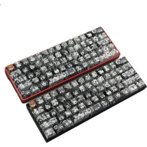 PBT 71 key Ahegao Keycap Dye Sublimation OEM Anime for GK61 GK64 Keyboard Keycap