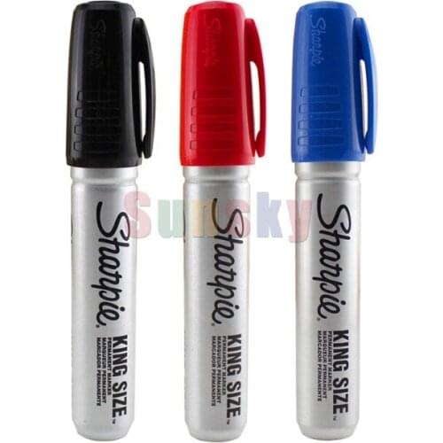 Sharpie King Size Permanent Marker,15001 (black), 15002 (red), 15003 (blue) Aluminum Body,Writing Line Width 5-8mm,any Surface
