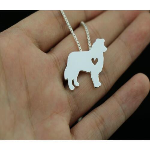 Gold & silber Border Collie shepherd dog pendant jewelry golden colors plated Fashion Classic