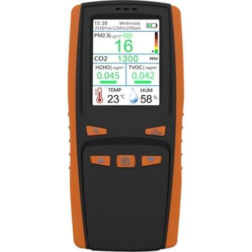 Portable LCD Display Air Quality Detector PM 2.5 Detector HCHO CO2 Gas Detector Home TVOC Dust Formaldehyde Testing Equipment