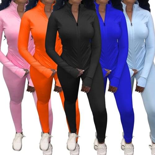 Casual Women Trackuit Matching Two Piece Set Solid Color Sportsuit Matching Set Biker Suit Clothes For Women Outfit