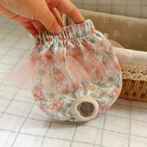 Dog Shorts Pants For Cats Underwear Bulldog Shih Tzu Girl Female Animal Pet Physiological Pants Cute Print Diaper