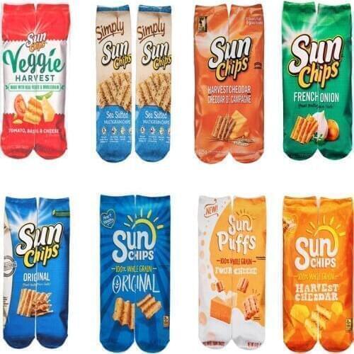 Harajuku Funny Socks Food Hamburg/Pizza/Sushi Printed Cute Socks Man Milk Creative Life Sokken Chaussette Femme