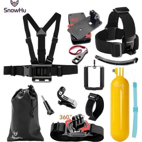 SnowHu for Go Pro Accessories set 360-Degree Rotation Clip For GoPro Hero 9 8 7 6 5 for SJCAM for SJ4000 for Yi 4K Camera GS67