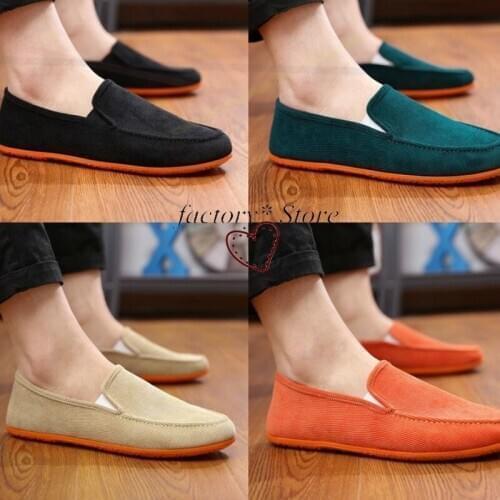 Men Shoes Cloth Shoes Men Spring and Autumn Breathable Antique Office Blue Adolescents Business Students Black Spring Vintage