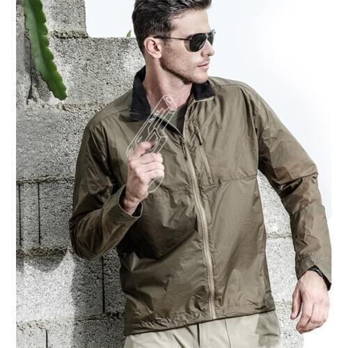 Outdoor Men Ultralight Sunscreen Jacket Breathable Quick Dry Tactical Skin Windbreaker Climbing Fishing Riding Sports Tops
