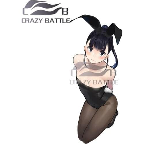 Crazy Battle 13 x 5.3cm Lovely Girl VAN Car Sticker Trunk Motorcycle Laptop Windows Decal Windows Vinyl Car Wrap JDM VAN Decal