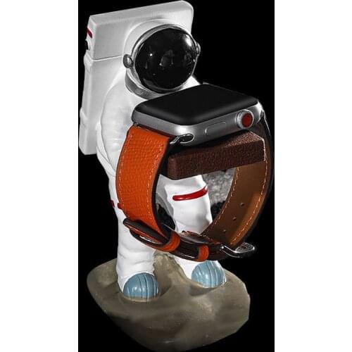WDDSXXJS Creative Cartoon Astronaut Sculpture Watch stand Color by hand Resin Crafts Home Decoration Accessories Watch stand