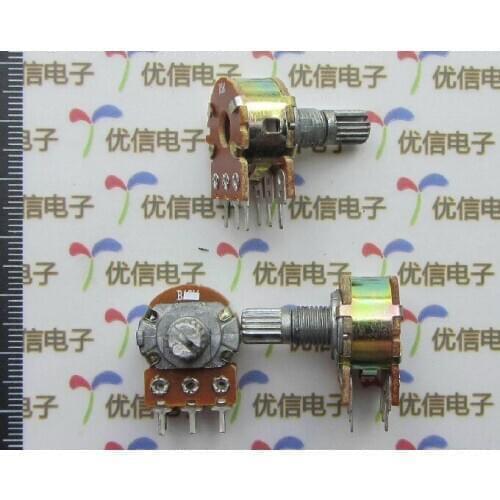 WH148 1K 2K 5K 10K 20K 50K 100K 500K ohm 20% duplex potentiometers 6Pin /Handle length:15mm