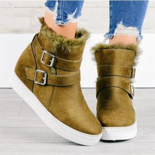 Winter Snow Boots Women Sneakers 2021 Warm Fur Hook & Loop Shoes Woman Waterproof Platform Sneakers Women Shoes Zapatos De Mujer