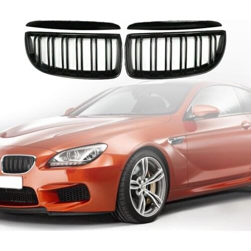 1 Pair Car Grille Gloss Black Dual Slat ABS Vehicle Grille 51137120008 51137117242 51137120007 for BMW E90 E91 05-08