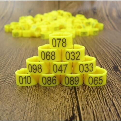 100 Pcs/lot Number 0-100 Farm Chicken Mark Distinguish Foot Ring For Pigeon Chicken Duck Foot Ring 8mm E11471