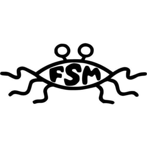 18.7CM*7.7CM FSM Flying Spaghetti Monster Decal Car Sticker And Vinyl Decals Black Sliver Reflective Car Styling C8-0398