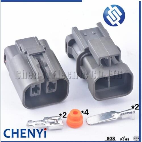 1 set 2 Pin pressure switch plug wire connector (6.3)female MG640188-4 for Hyundai Matrix Elantra Alternator Socket Connector