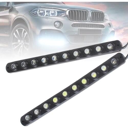 2 x Waterproof 12V 10 x 1W LED White Pair DRL Daytime Running Light Fog Lamp Suitable for All Cars NEW