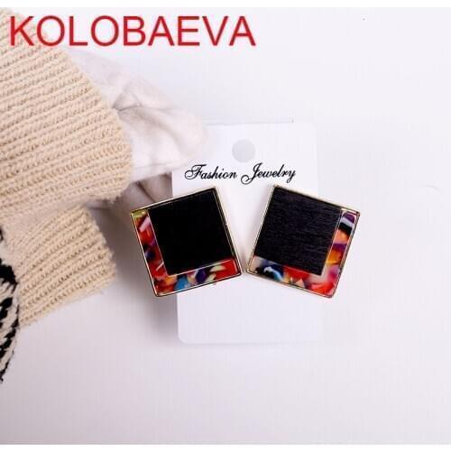 Accessories Fashion Korean Earrings Personality Punk Women Boho Vintage Acrylic Gold Penientes Statement cc Earrings Wholesale