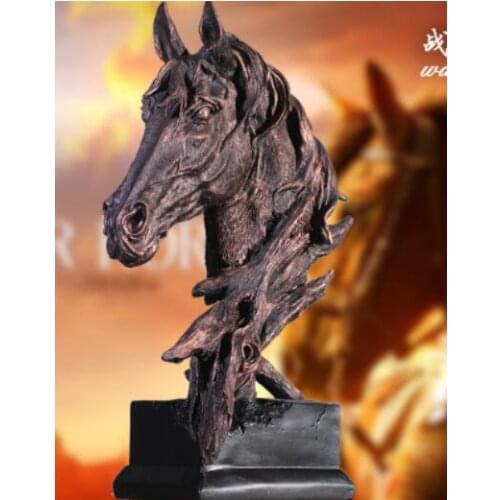 Silence is a golden home furnishing decoration horse head TV cabinet wine cabinet crafts American retro Animal Sculpture statue