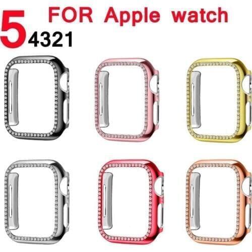 Cover case For apple watch band apple watch 6 5 4 3 44mm 40mm iwatch band 42mm 38mm Bling Diamond Screen Protector cover bumper