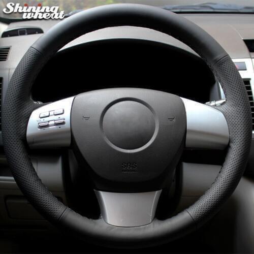 BANNIS Black Genuine Leather Car Steering Wheel Cover for Mazda 6 2010 Gh Mazda 8