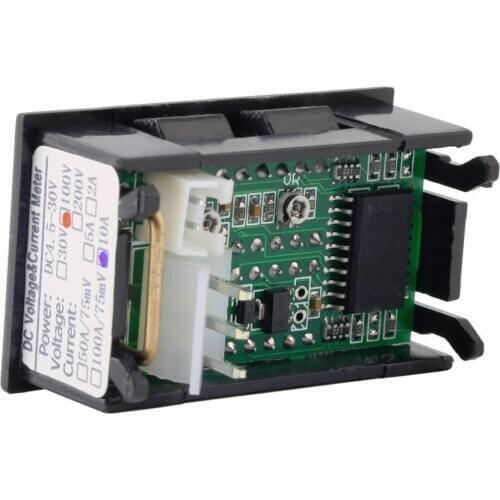 New Mini Digital Voltmeter Ammeter DC 100V 10A Voltmeter Current Meter Tester Blue+Red Dual LED Display for Arduino DIY