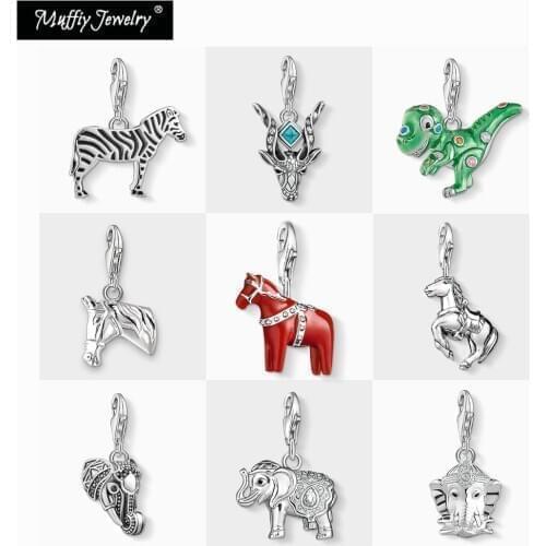 Dalecarlian Dala Horse Elephant Dinosaur Antelope Zebra Charms Europe Good Jewelry For Women 2020 New 925 Sterling Silver Gift