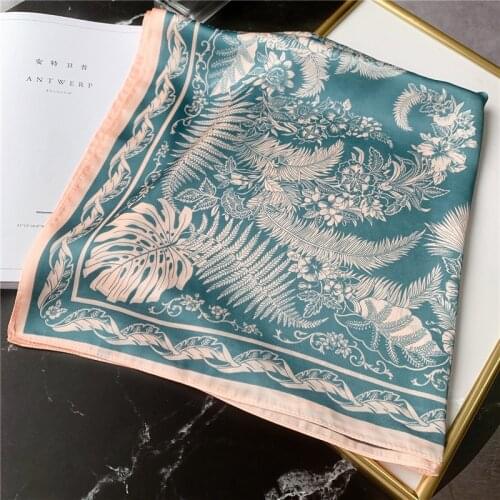 Luxury Scarf Women Silk Square Scarf For 70*70cm Satin Neck Hair Tie Band Bag Warp Soft Neckerchief Hijabs Head Female Foulard